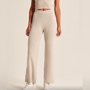 Abercrombie & Fitch Ribbed High Rise Kick Flare Knit Sweater Pants
